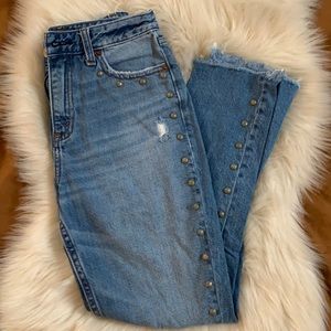 Abercrombie & Fitch Studded Girlfriend Jeans